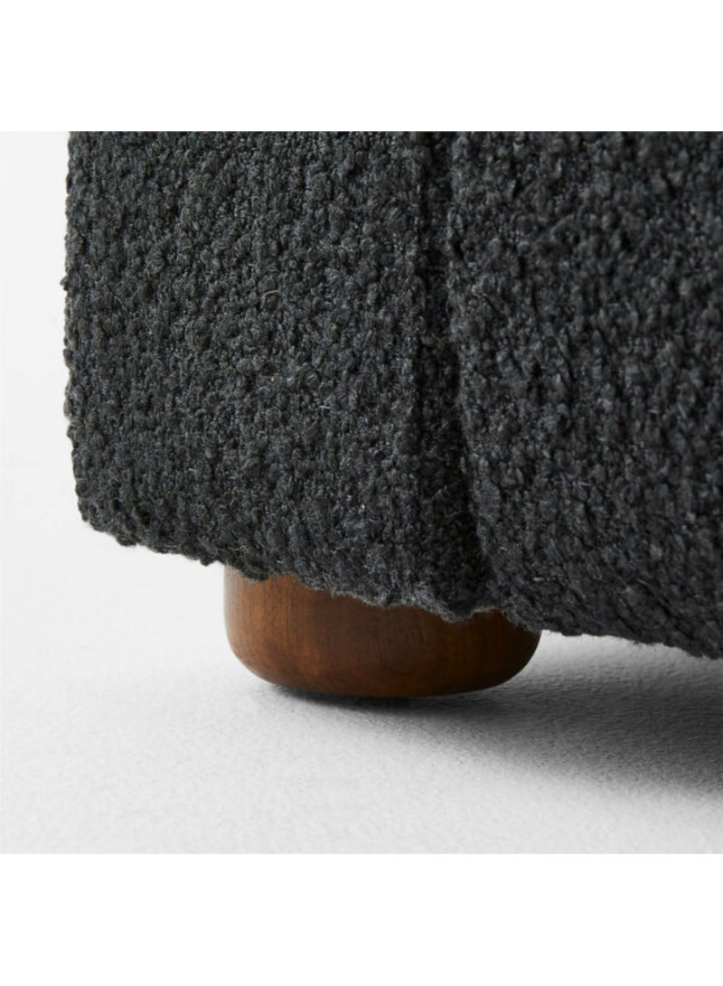 Karnak Moana-3 Bed with Upholstered Tandy Boucle Fabric â€“ Luxurious Bedroom Decor Black King Size 180x200cm - Image 5