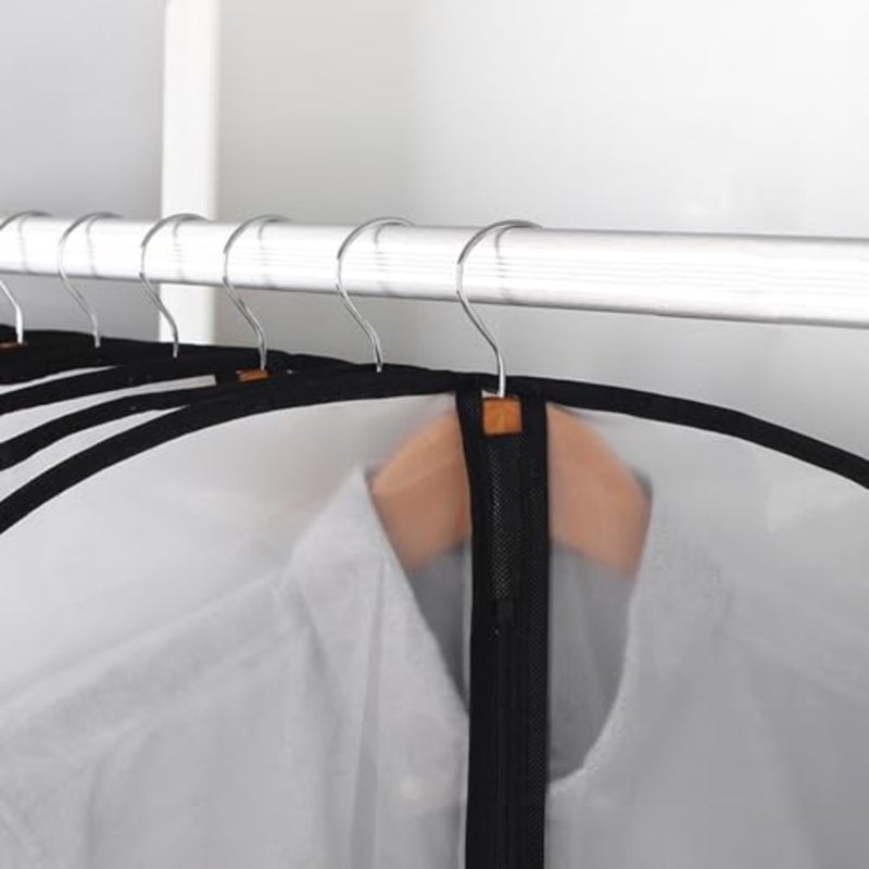 Extra Long Dress Garment Bags 60in Clear Hanging Lightweight Breathable Dust Cover with Study Full Zipper for Storage Clothes and Travel Pack of 6 - Image 5