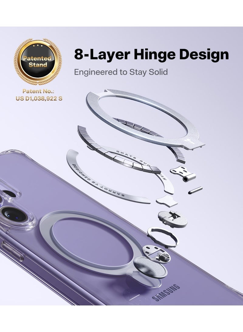 Ostand Q3 Spin Series for Samsung Galaxy S26 Ultra Case with 360 Magnetic Stand, Fit for Magsafe, 4X Mil-Grade Shockproof Case with Kickstand, Translucent Frosted, Transparent - Image 4