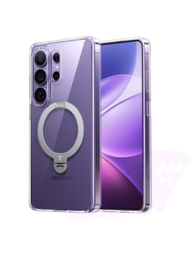 Ostand Q3 Spin Series for Samsung Galaxy S26 Ultra Case with 360 Magnetic Stand, Fit for Magsafe, 4X Mil-Grade Shockproof Case with Kickstand, Translucent Frosted, Transparent - Image 3