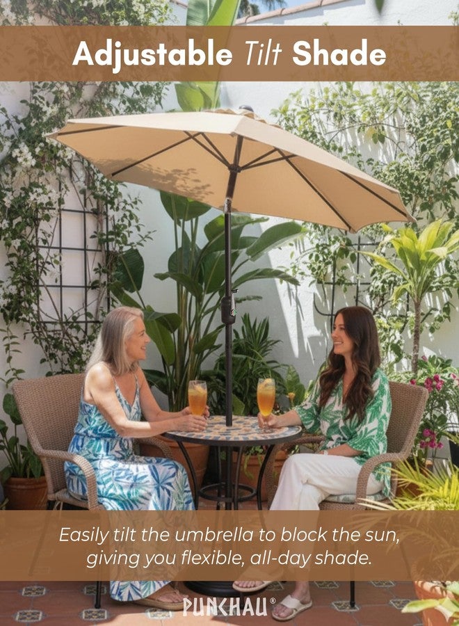 Punchau 6 Ft Outdoor Patio Umbrella, Easy Open/Close Crank and Push Button Tilt Adjustment - Black Market Umbrellas - Image 3