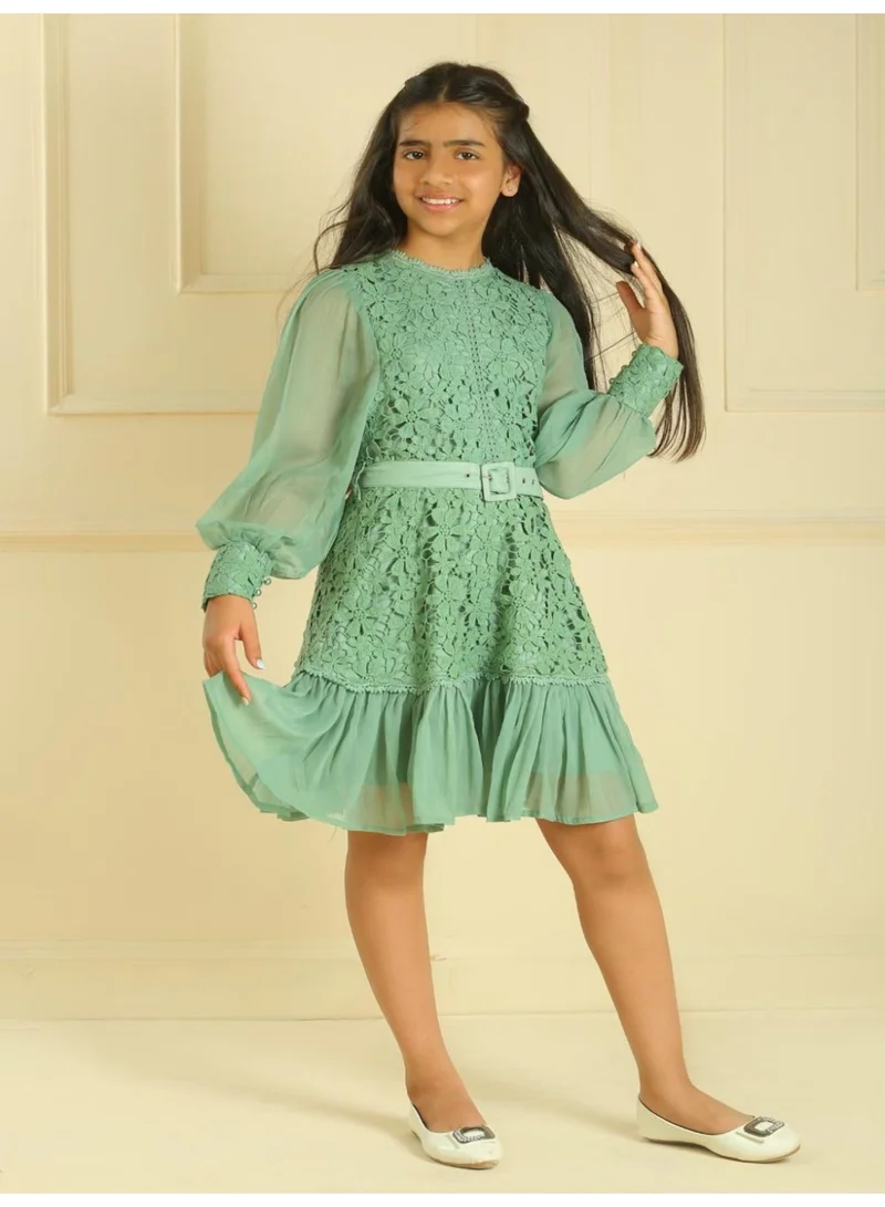 Luxe & Hardy فستان مطرز فاخر للبنات