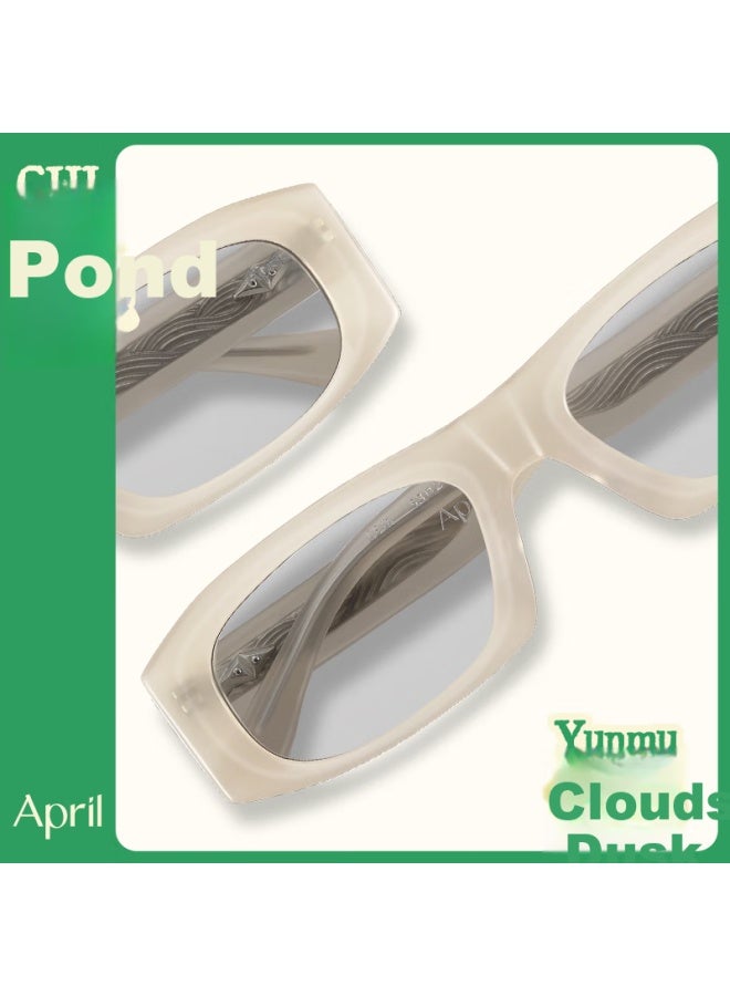 Aprilss Spring Lang Series Handmade Trendy Fashion Acetate Sungl For Men And Women, Uv Protection - Pool - Image 5