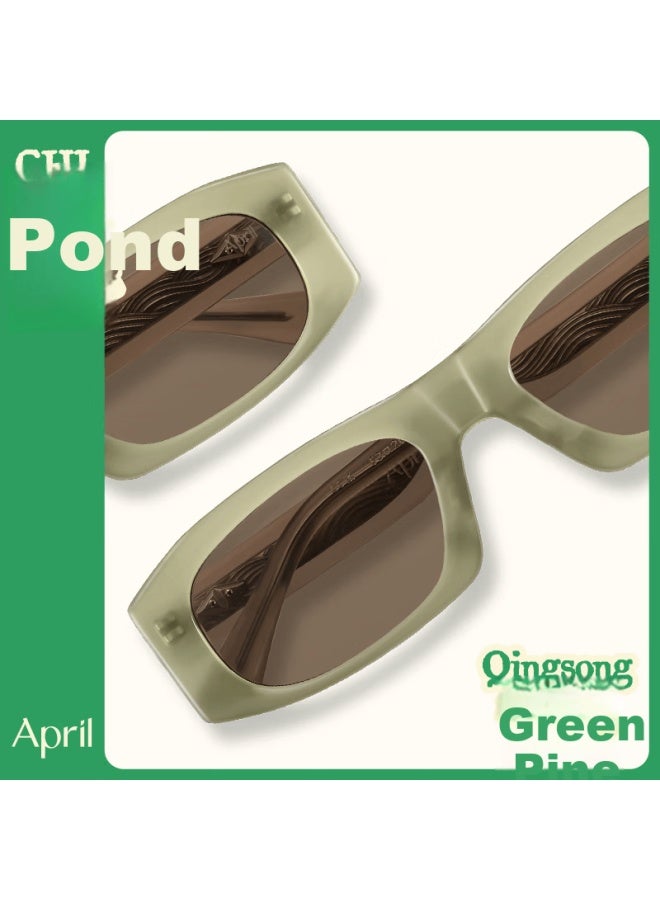 Aprilss Spring Lang Series Handmade Trendy Fashion Acetate Sungl For Men And Women, Uv Protection - Pool - Image 3