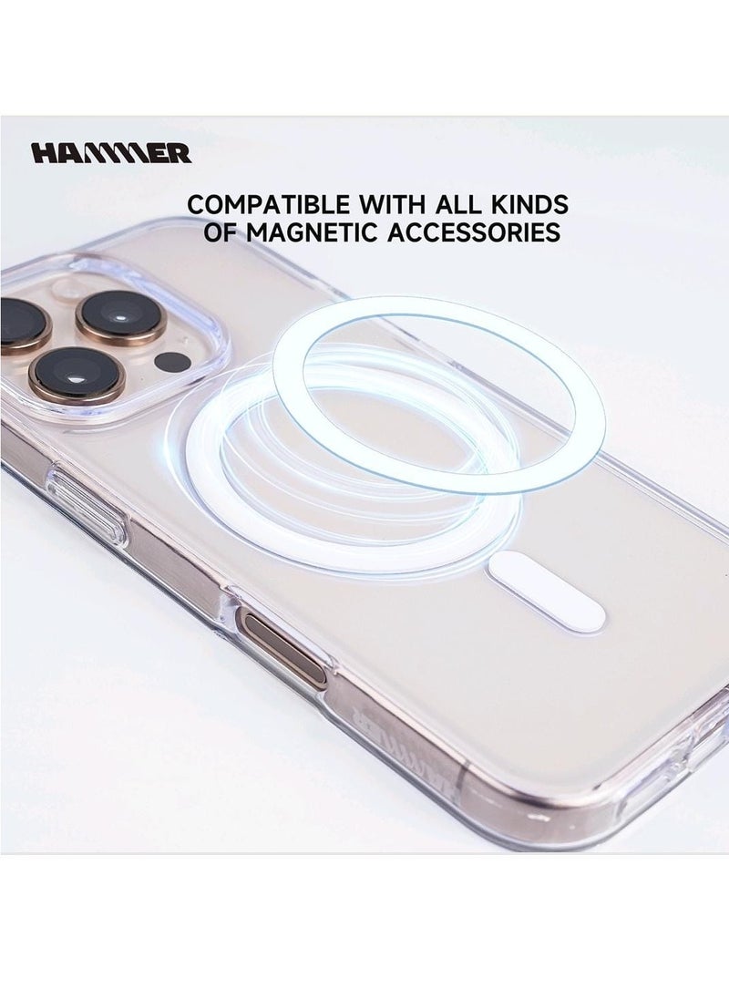 Hammer package complete iPhone 16 Pro comes with 2 transparent front protectors, a cover, and a slim crystal case anti-yellowing, drop-resistant, with a tilt degree, full lens protection, anti-scratch