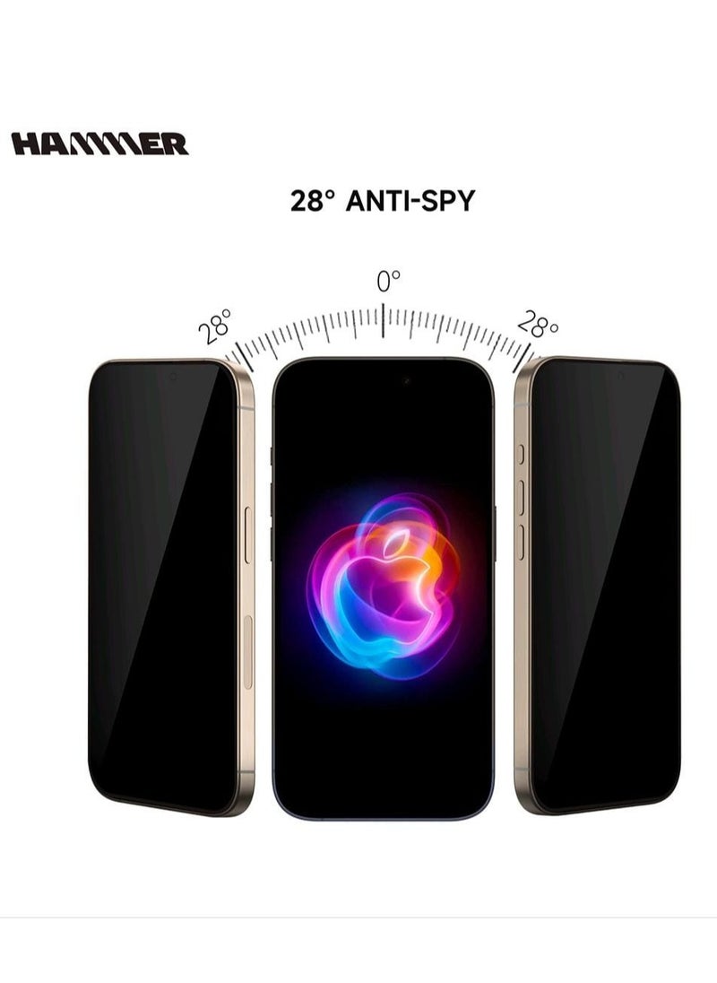 Hammer package complete iPhone 16 Pro comes with 2 transparent front protectors, a cover, and a slim crystal case anti-yellowing, drop-resistant, with a tilt degree, full lens protection, anti-scratch