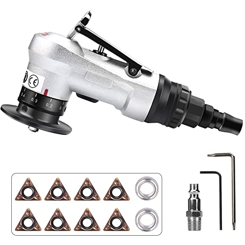 SI FANG Mini Pneumatic Chamfering Tool with Replace Blades Inserts and Bearings, 45 Degree Air Chamfer Deburring Tool, Portable Chamfering Machine for Metal C0.1-2 Angle Quick Trimming Beveling - Image 1