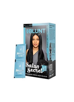BBLUNT Salon Secret High Shine Crème Hair Colour Natural Black 1 40G  - Image 2
