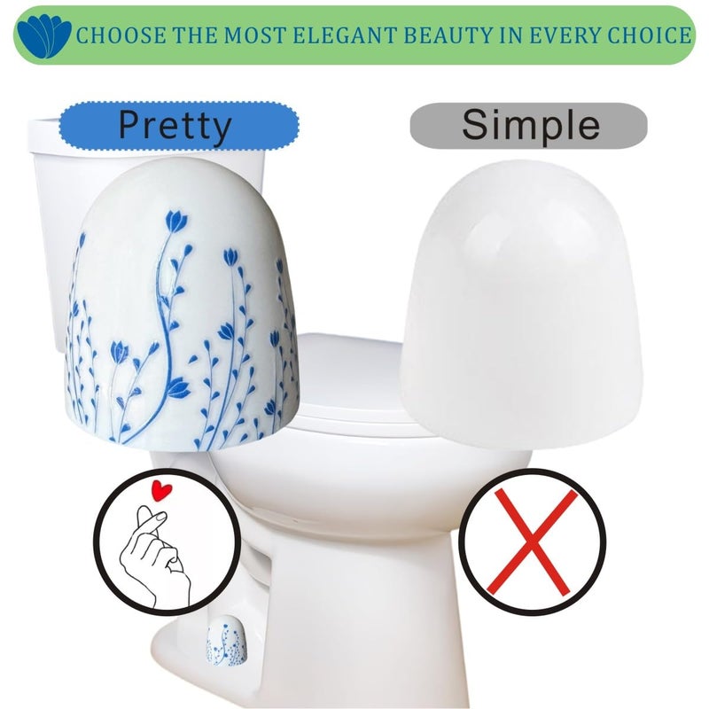 Beaspecal 2Pcs Toilet Bolt Covers with Elegant Colorful Parttern,Nature Flower Plant Toilet Bowl Bolts Covers for Bathroom Decoration 2Pcs Toilet Replacement -4Pcs/Pack - Image 4