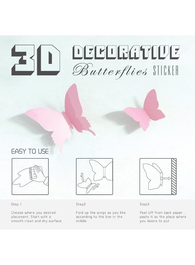 Trubetter Butterfly Wall Decals, 24 Pieces 4D Butterfly Removable Mural Stickers Wall Stickers Decal Wall Decor For Home And Room Decoration  - Image 5