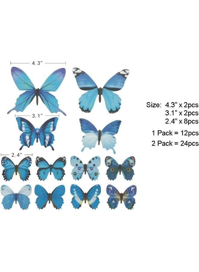 Trubetter Butterfly Wall Decals, 24 Pieces 4D Butterfly Removable Mural Stickers Wall Stickers Decal Wall Decor For Home And Room Decoration  - Image 2
