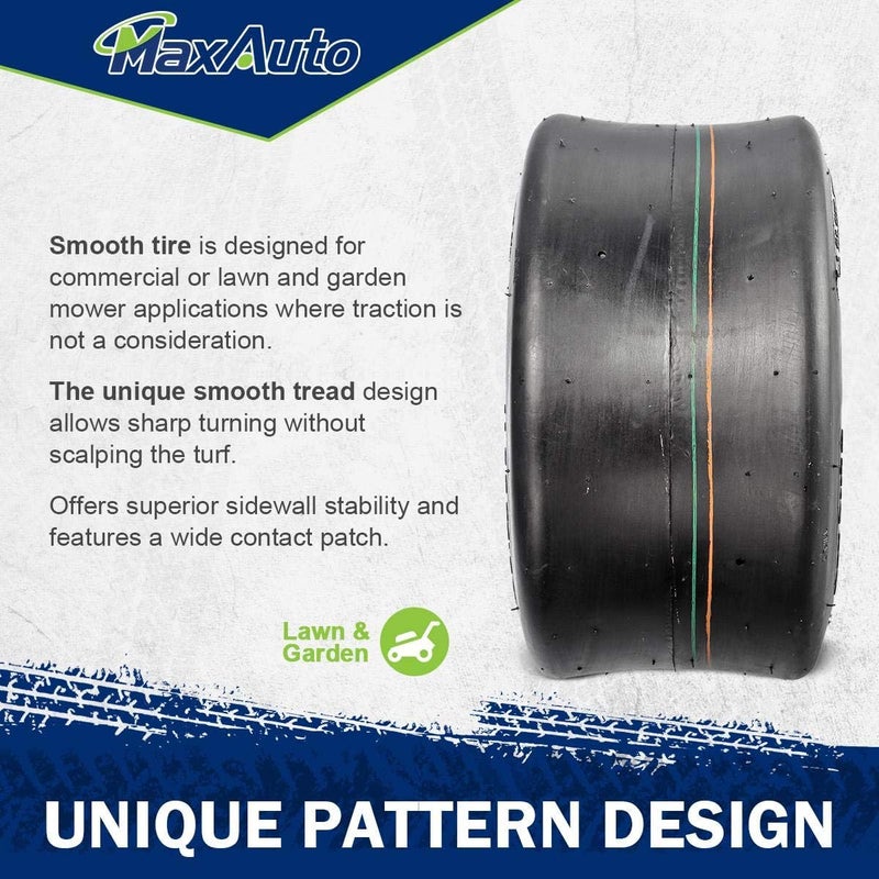 MaxAuto 11x6.00-5 Lawn Mower Tires,Tubeless 4 Ply 11x6-5 Smooth Zero Turn Garden Riding Tractor Lawnmower Go-Kart Tires, 2Pcs - Image 4