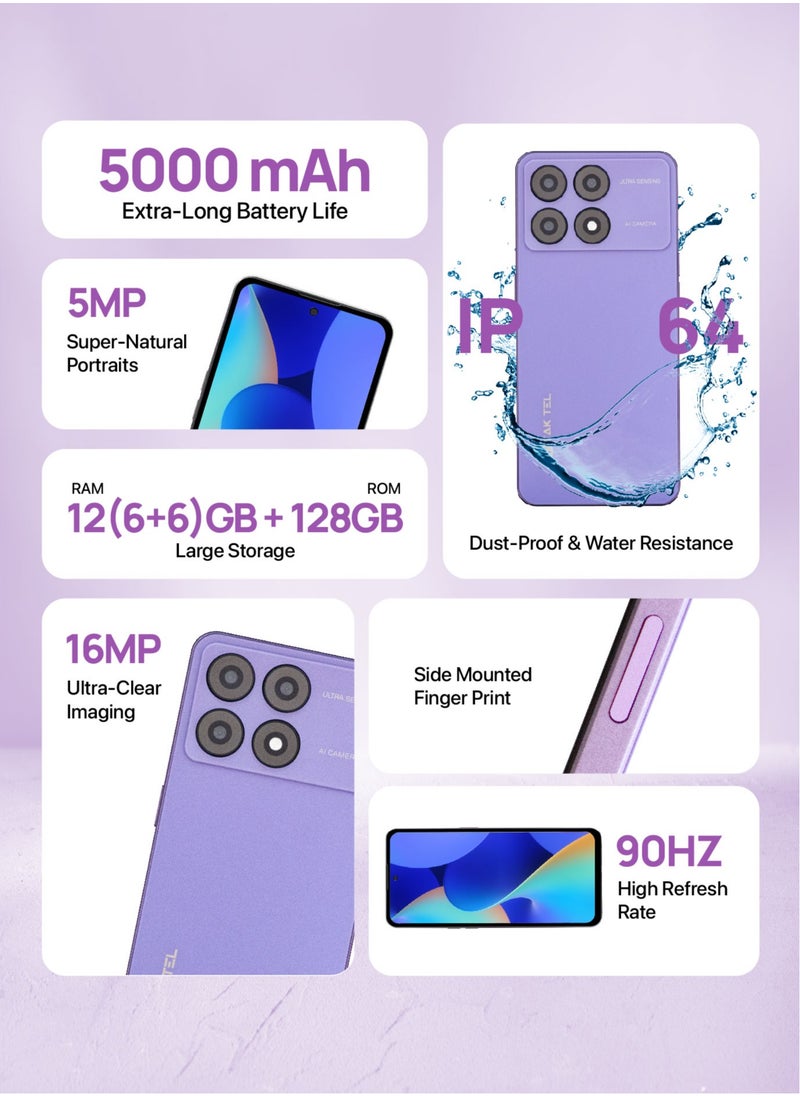 TAK TEL - Tak Tel K70 VIP Smart Phone, 12gb Ram-128GB Storage, 16 MP Camera 6.6'' FHD+ Display - Image 1