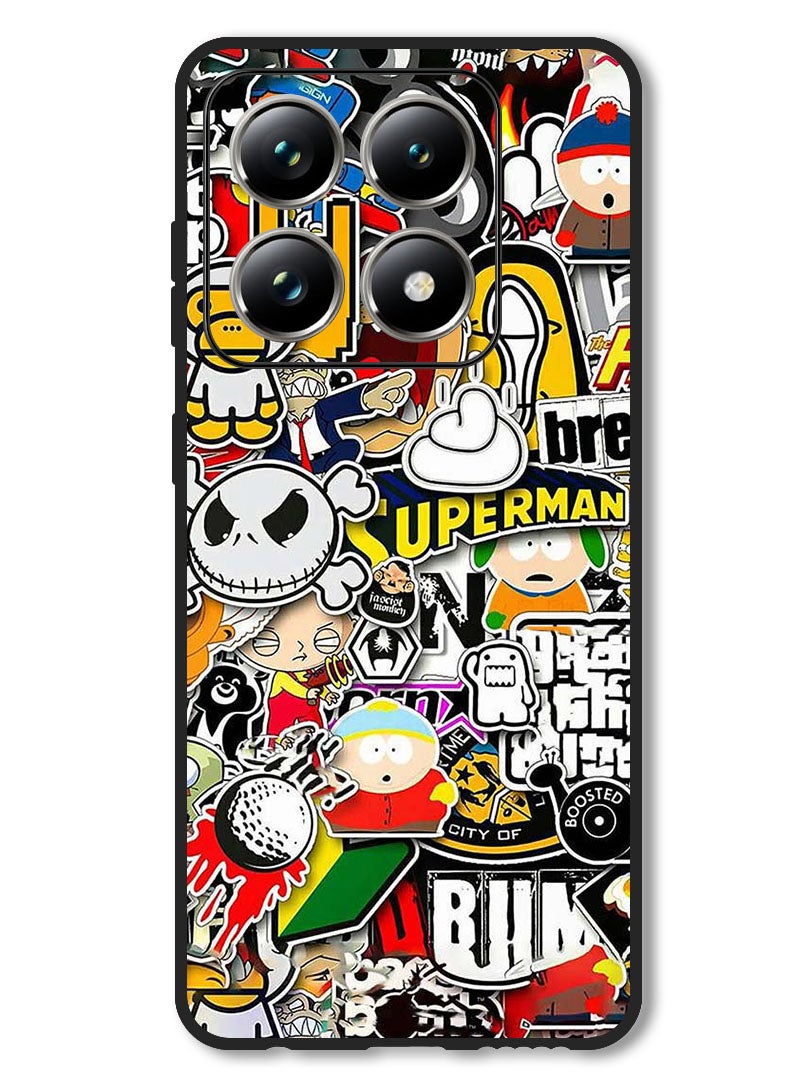 Theodor Case Compatible with Xiaomi 14T Pro Protection Shockproof Bumper Cover superhero tags - Image 1