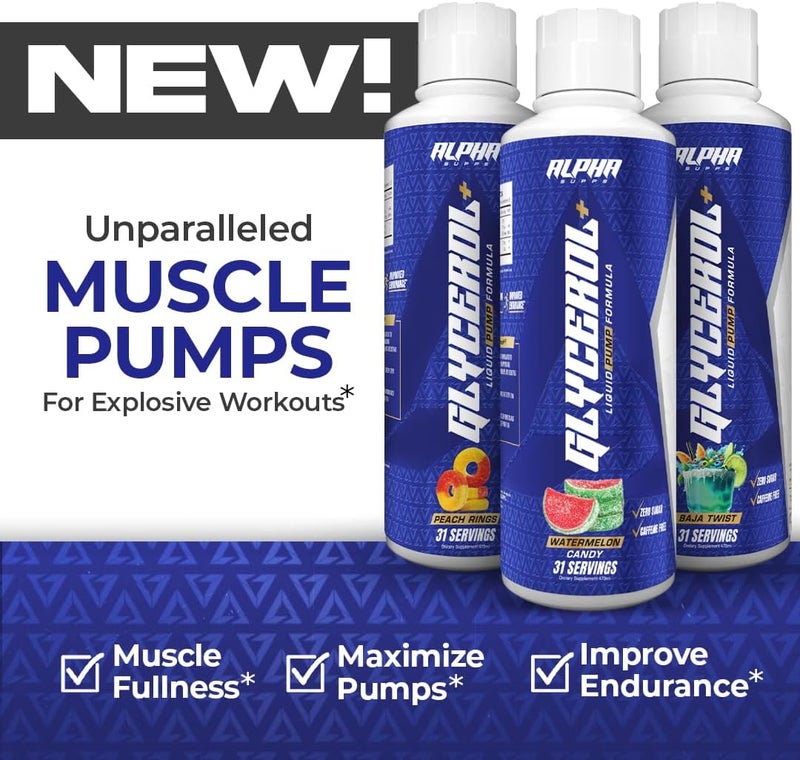 ALPHA SUPPS Glycerol Liquid Pump Formula  HighPerformance StimulantFree Liquid Glycerol and Citrulline Supplement for Enhanced Hydration Endurance  Muscle Pumps 31 Servings Watermelon Candy - Image 3