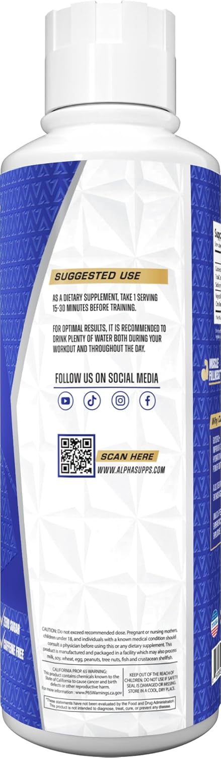 ALPHA SUPPS Glycerol Liquid Pump Formula  HighPerformance StimulantFree Liquid Glycerol and Citrulline Supplement for Enhanced Hydration Endurance  Muscle Pumps 31 Servings Watermelon Candy - Image 5