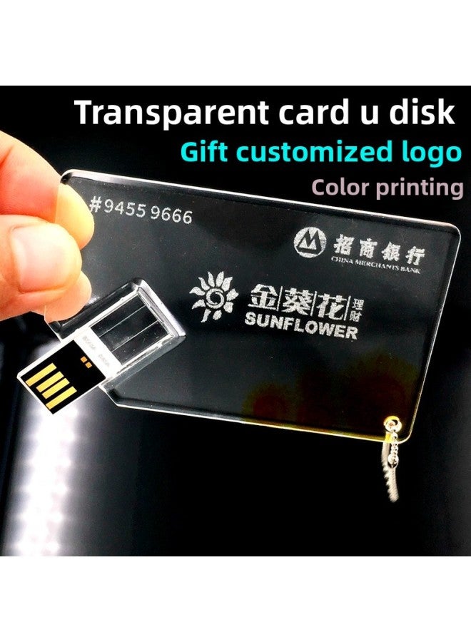 Transparent Card U Disk Business Gift Bidding Exhibition Business Card USB Flash Memory Creative High-speed U Disk-Color:USB2.0-Capacity:256MB - Image 1