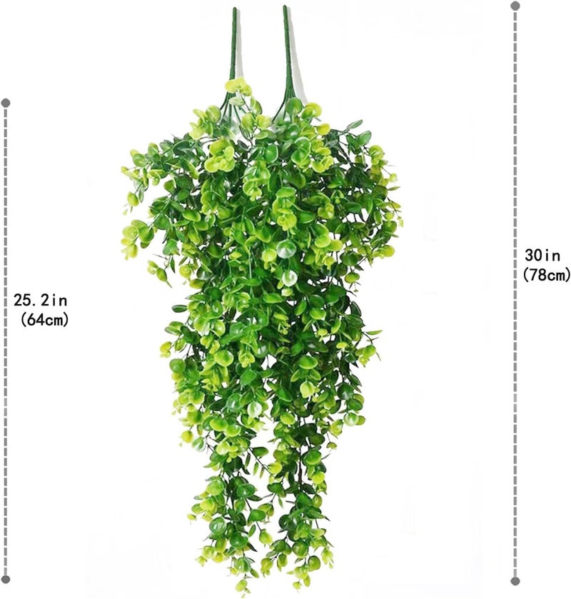 WYTE ORIGIN 2Pcs Artificial Hanging Plants Fern Vine - Fake Ivy Leaves Decoration for Indoors & Outdoors, Faux Foliage Greenery Decor for Living Room, Balcony, Garden, Bedroom (2Pcs) (Green-e) - Image 2