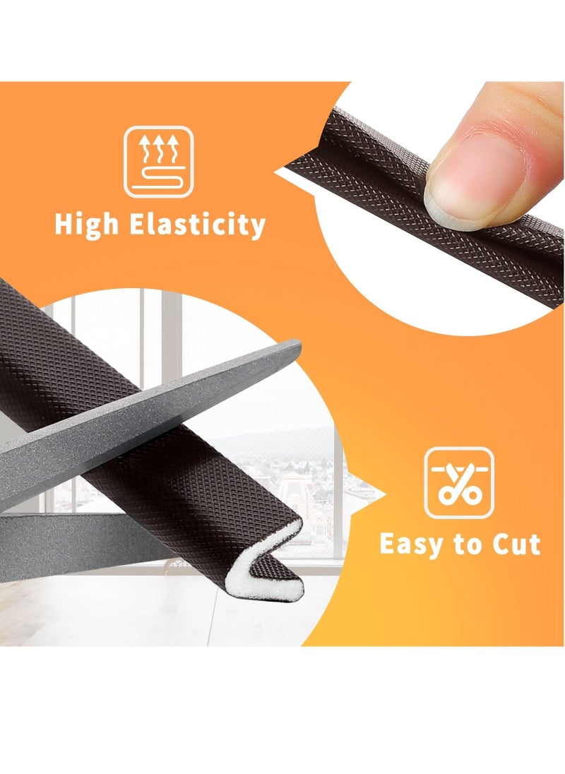 SYOSI Weather Stripping Door Seal Strip, Self-Adhesive V Shape PU Foam Weather Strip for Door/Windows, 19.7 Feet Long Door Frame Seal Door Insulation Anti Collision Soundproof  - Image 2