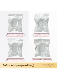 For Apple Headset Airpods4 Wireless Bluetooth Headset Protective Cover TPU Transparent Headset Protective Cover Material-Color:Tpu Soft Shell + Pearlescent Bag-Applicable Models:Fourth Generation = 3: No Ears