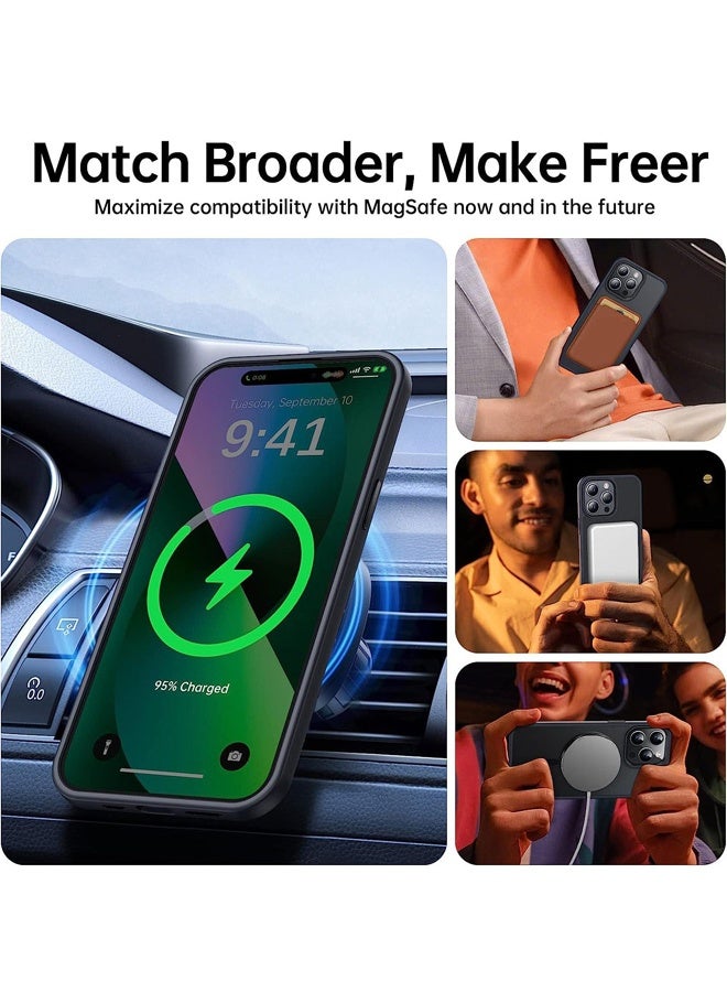 جراب مغناطيسي لهاتف iPhone 16 Pro Max (حماية من السقوط بدرجة عسكرية) غطاء هاتف شفاف غير لامع مقاوم للصدمات، أسود - Image 4