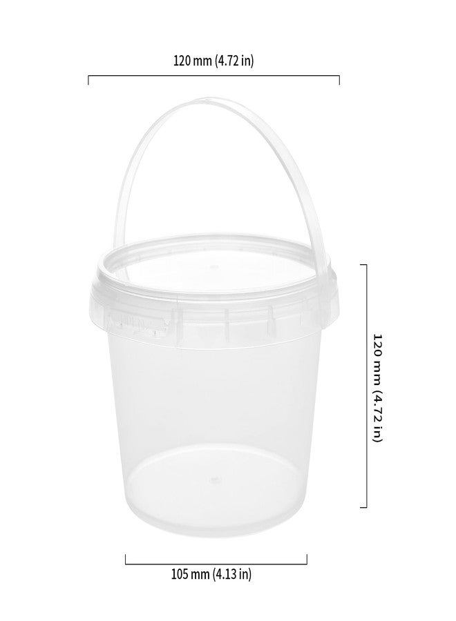 HOIGON 40 PCS 34 OZ Clear Buckets With Lids and Handles, Plastic Drink Buckets, Ice Cream Buckets, Plastic Pail for Beach Party Picnic - Image 2