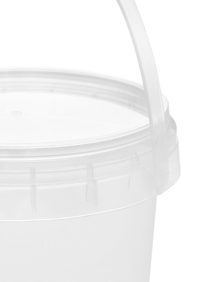 HOIGON 40 PCS 34 OZ Clear Buckets With Lids and Handles, Plastic Drink Buckets, Ice Cream Buckets, Plastic Pail for Beach Party Picnic - Image 3