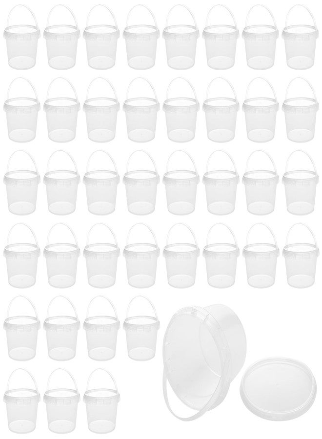 HOIGON 40 PCS 34 OZ Clear Buckets With Lids and Handles, Plastic Drink Buckets, Ice Cream Buckets, Plastic Pail for Beach Party Picnic - Image 1