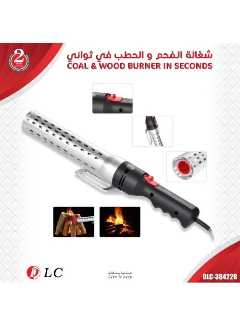 دي إل سي  موقد فحم وحطب كهربائي بقوة 2000 واط - Image 1