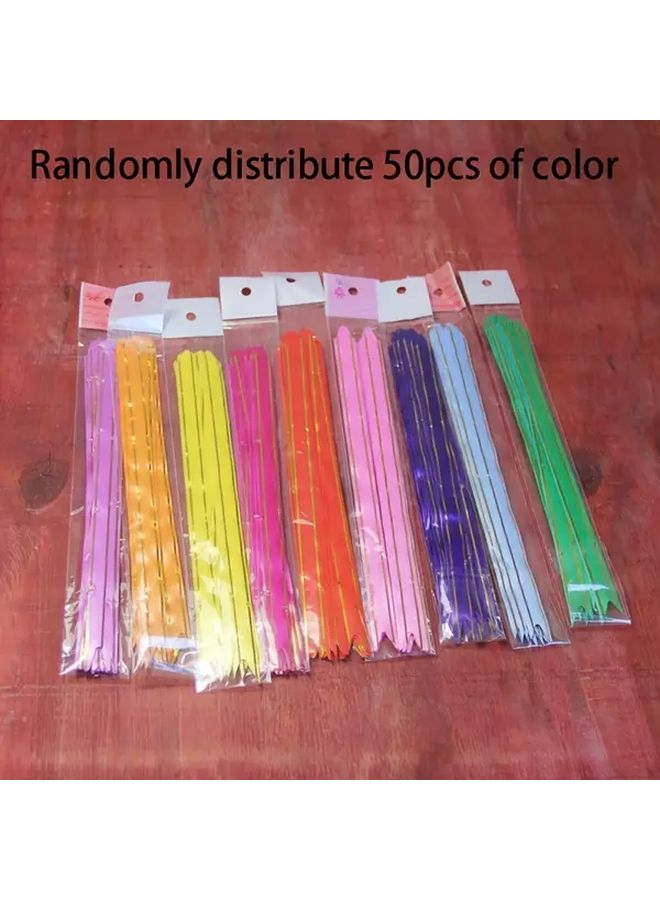 50pcs Plastic Ribbon Bows For Gift Packaging Random Colors Wedding Birthday Decor - Image 1