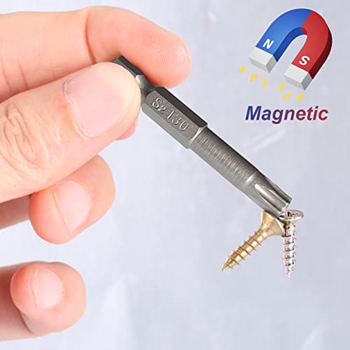 PTSLKHN Torx Screwdriver Bit Set, PTSLKHN S2 Steel Magnetic Security Tamper Proof Star 6 Point Screw Driver Kit Tools, 12PCS 1/4" Hex Shank T5-T40 50mm Length, Perfect for IKEA Type Furniture - Image 5