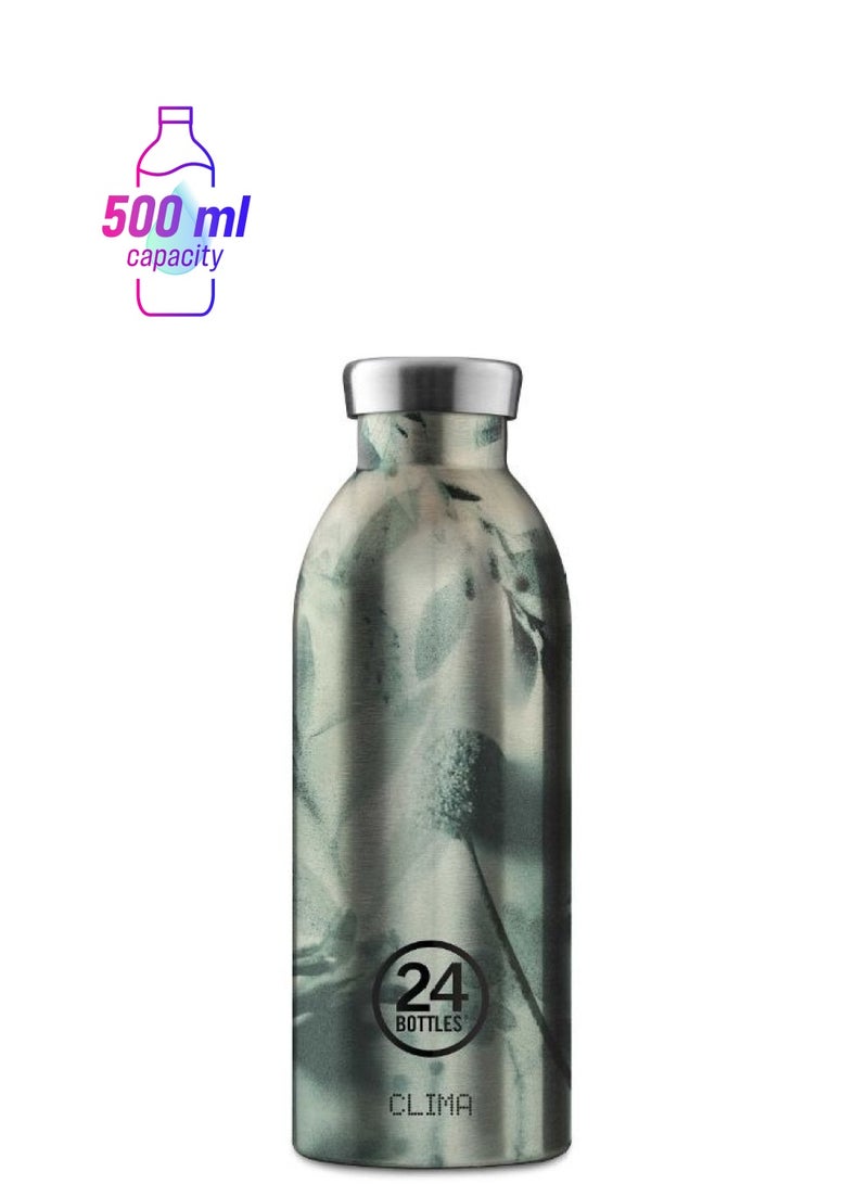 24Bottles CLIMA Bottle (500ml) Double Walled Insulated Stainless Steel Water Bottle - Blur Green - Image 1