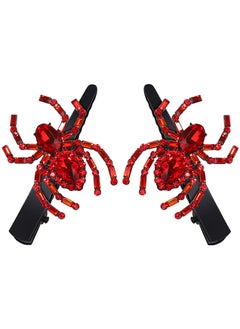 YAHPERN Halloween Hair Clips Gothic Large Red Spider Alligator Duckbill Hair Pins for Women Halloween Hair Accessory Cosplay Costume Party Hair Pieces 