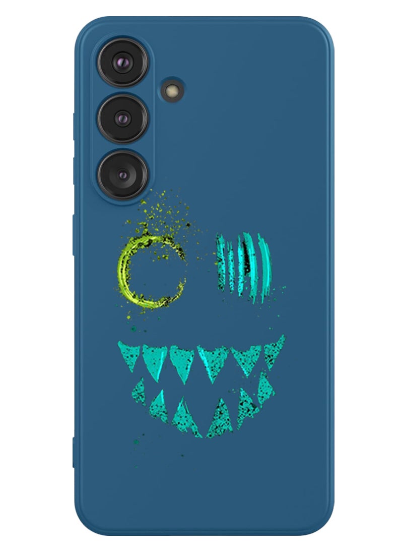 Theodor Protective Slim Fit Case Liquid Silicone Cover with Full Body Protection Anti-Scratch Shockproof Case For Samsung Galaxy S24 (Blue) - ghost - Image 1