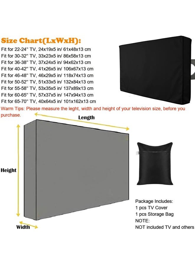 Skyour Outdoor TV Cover Heavy duty 600D Oxford Waterproof Dustproof Durable Patio Outside Television Cover TV Screen Full Protector Covers (55-58in) - Image 3