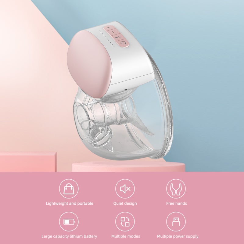 BEBEBAO Wearable Breast Pump: 24mm Pink Silicone Hands-Free Invisible Pump - Ultra-Silent All-In-One Portable Pump With 3 Modes 10 Adjustable Levels Built-In Battery for Breastfeeding Mothers On The Go - Image 5