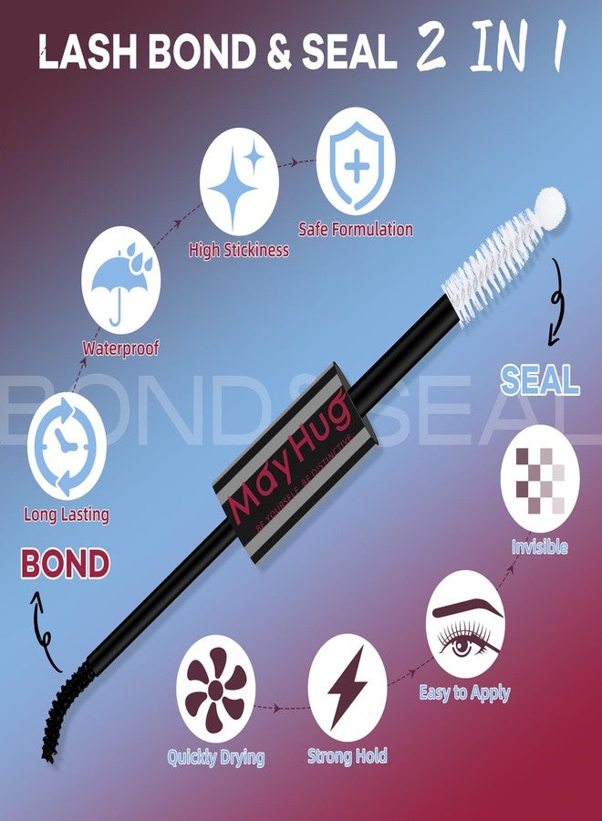 Mayhug Lash Bond and Seal Remover Set 72H+ Waterproof Lash Clusters Glue 3 In 1 Strong Hold DIY Eyelash Adhesive Kit, Qucik Removal Eyelash Remover for DIY Use (2Pcs Set) - Image 3