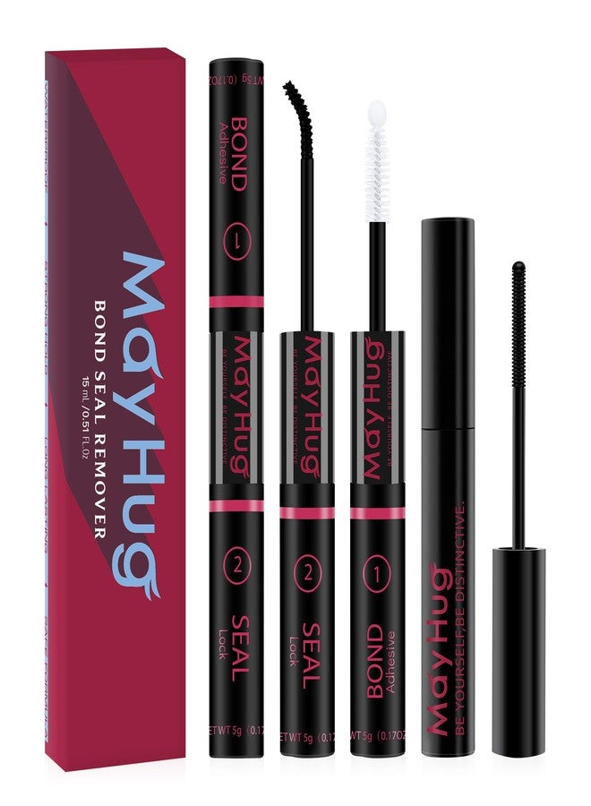 Mayhug Lash Bond and Seal Remover Set 72H+ Waterproof Lash Clusters Glue 3 In 1 Strong Hold DIY Eyelash Adhesive Kit, Qucik Removal Eyelash Remover for DIY Use (2Pcs Set) - Image 1