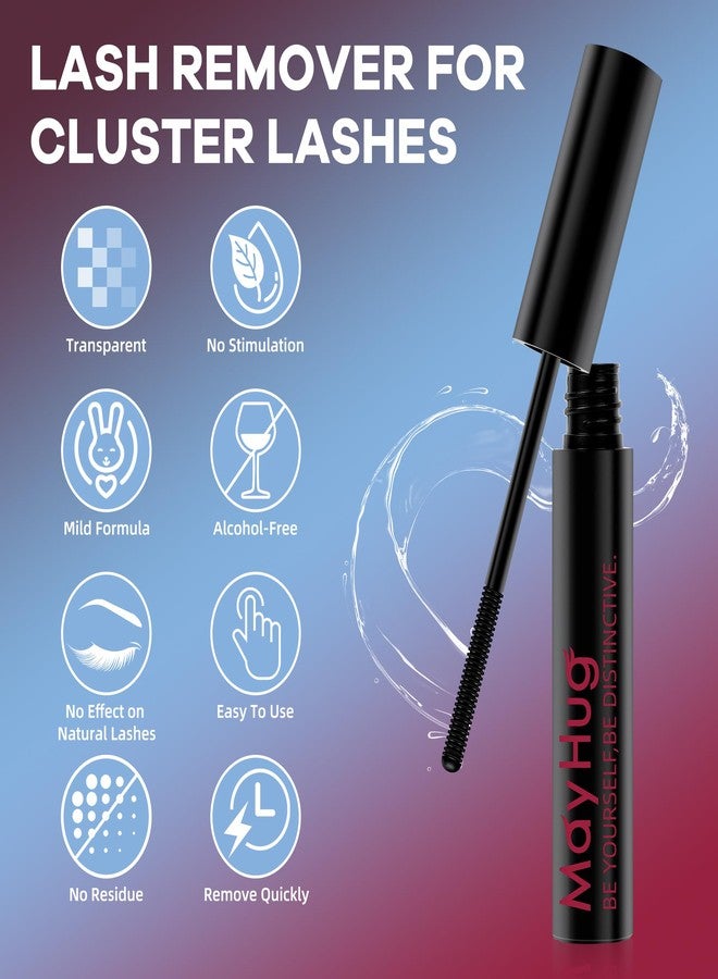 Mayhug Lash Bond and Seal Remover Set 72H+ Waterproof Lash Clusters Glue 3 In 1 Strong Hold DIY Eyelash Adhesive Kit, Qucik Removal Eyelash Remover for DIY Use (2Pcs Set) - Image 4