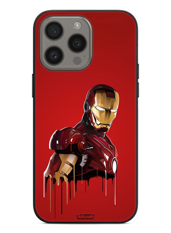 Tolwak Apple iPhone 15 Pro Max Protective Case Cover Iron Man Art - Image 2
