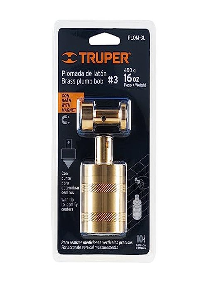 TRUPER PLOM-3L Brass Plumb Bobs w/ Center 12.4 Oz (352 g) - Image 4
