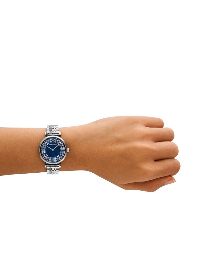 EMPORIO ARMANI Women Emporio Armani Women's Blue Dial Stainless Steel Watch - Image 5