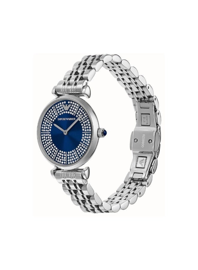 EMPORIO ARMANI Women Emporio Armani Women's Blue Dial Stainless Steel Watch - Image 2