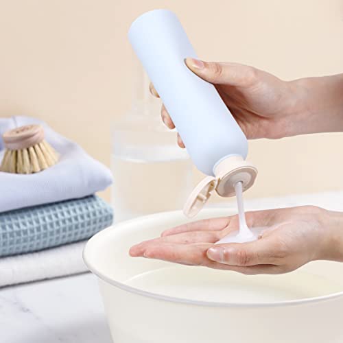 UMETASS 8.8 oz Travel Shampoo Bottles, Refillable Flip Cap Squeeze Bottles for Toiletries, Large Leakage-proof Travel Shampoo and Conditioner Bottles (Blue) - Image 3
