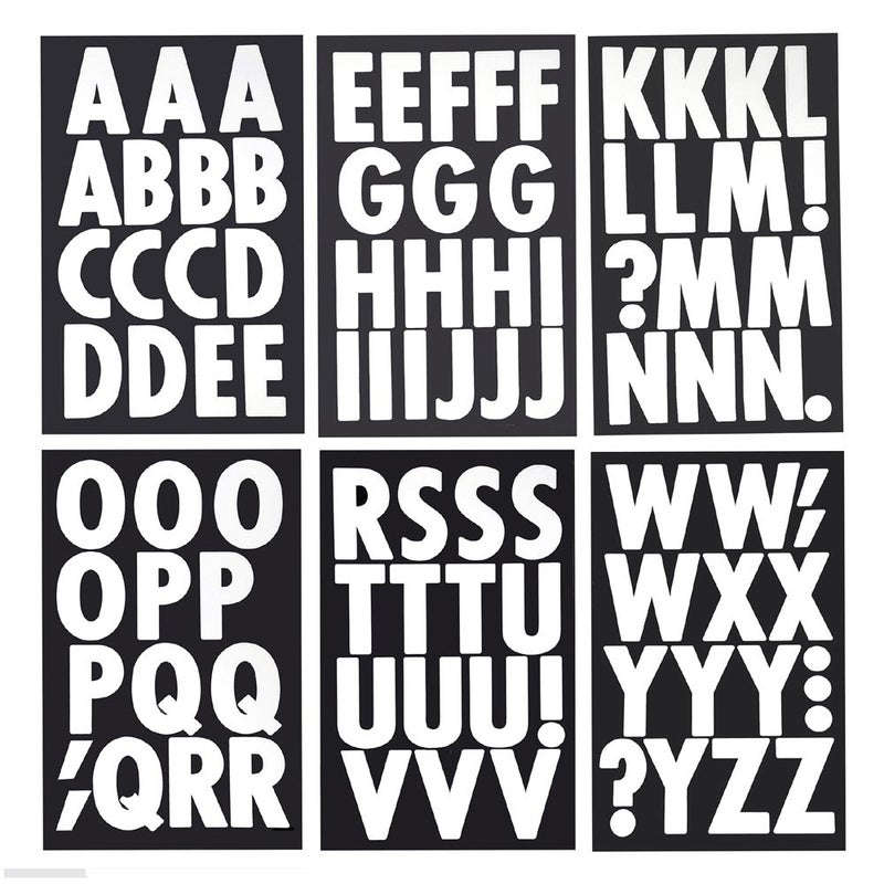 Homeford Big Font Alphabet Letter Stickers Caps 3inch 82Piece Glossy White