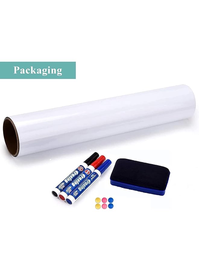 erorex Magnetic Dry Erase Whiteboard Paper 12 Inch X 18 Inch Self Adhesive Whiteboard For Wall Easy To Write And Clean Dry Erase Board For Kids Office Home With Marker Magnetic Eraser And Magnets  - Image 4