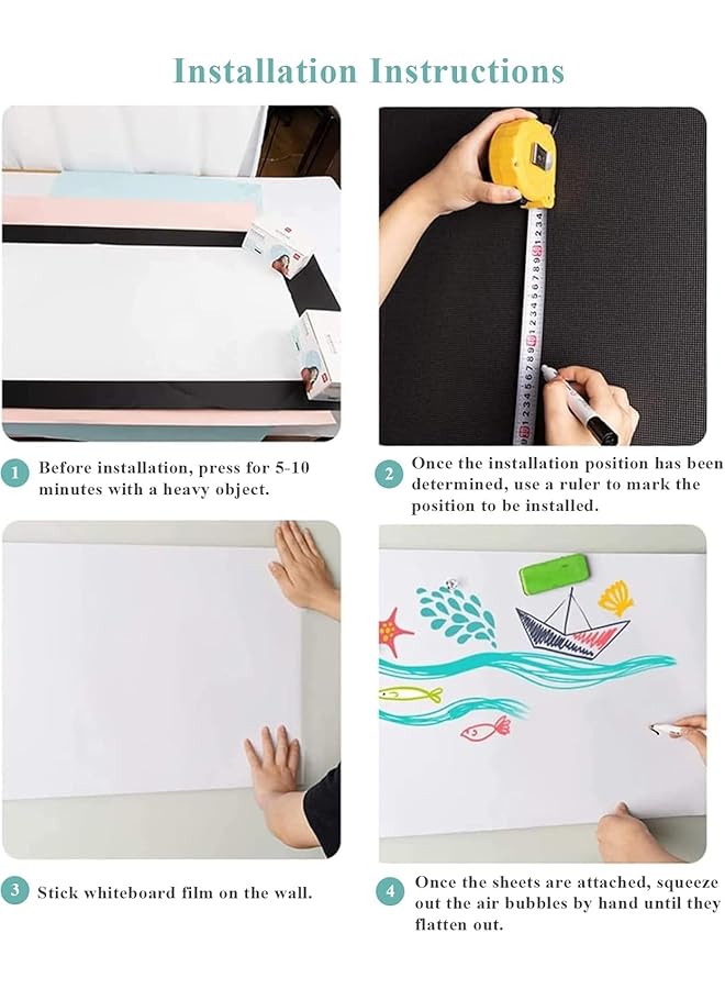 erorex Magnetic Dry Erase Whiteboard Paper 12 Inch X 18 Inch Self Adhesive Whiteboard For Wall Easy To Write And Clean Dry Erase Board For Kids Office Home With Marker Magnetic Eraser And Magnets  - Image 5