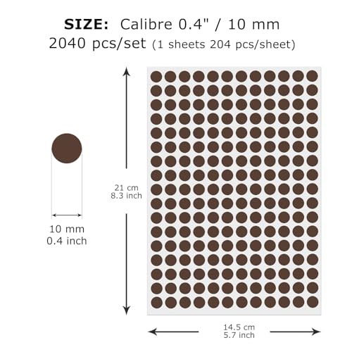 FINDAT Brown Round Labels 04 Inch Vinyl Dot Stickers SelfAdhesive Removable Color Coding Decals Waterproof Circle Tag for Office Home Inventory 2040 PCS - Image 3