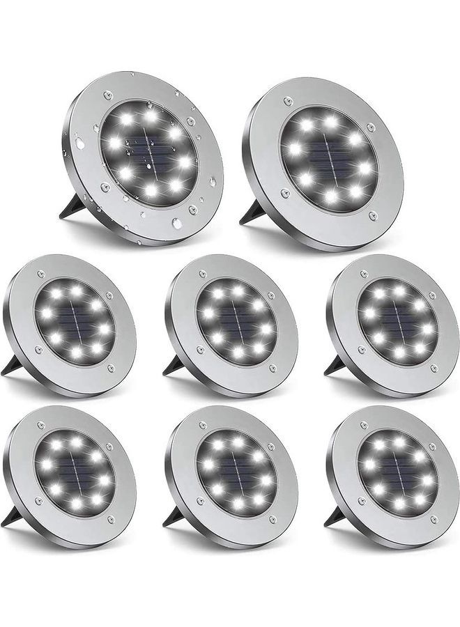 NIBEMINENT 8-Piece Solar Ground Lights White - Image 1