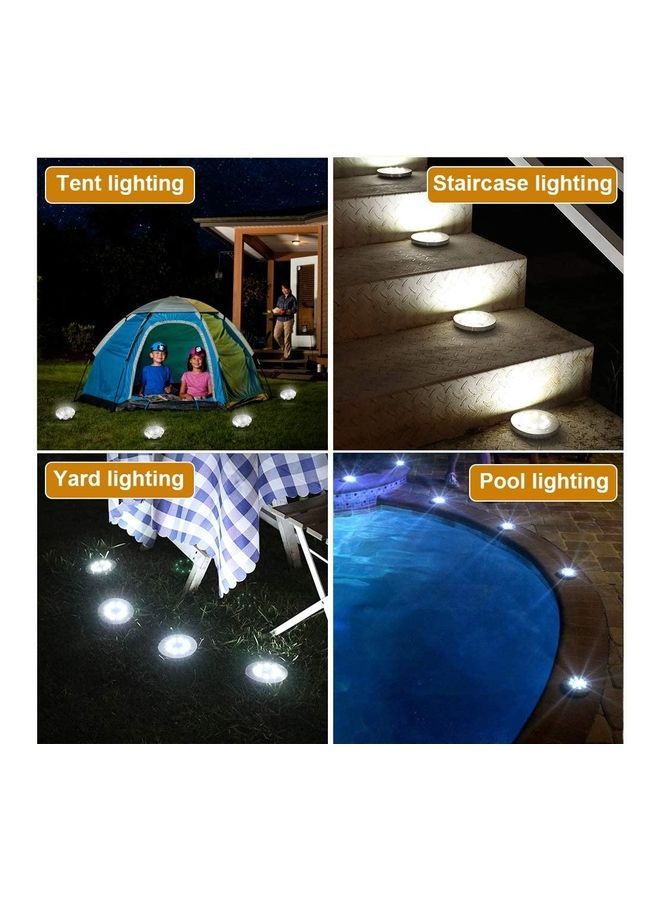 NIBEMINENT 8-Piece Solar Ground Lights White - Image 3